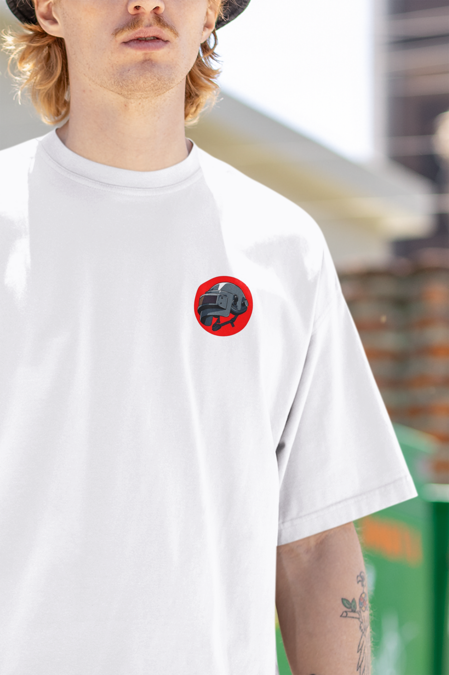 Pocket Helmet Unisex Oversized Tee