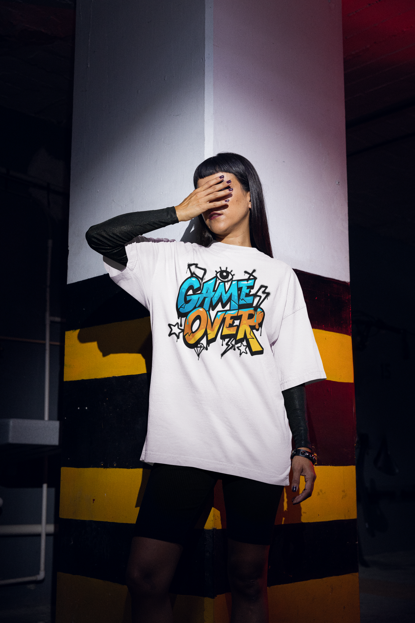 GAME OVER GRAFFITI UNISEX OVERSIZED TEE