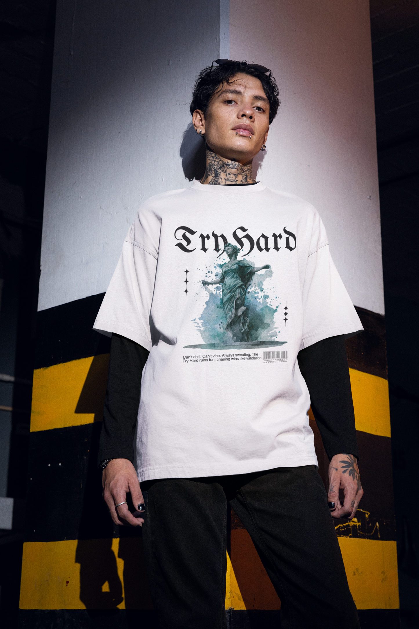 TRY HARD UNISEX OVERSIZED TEE