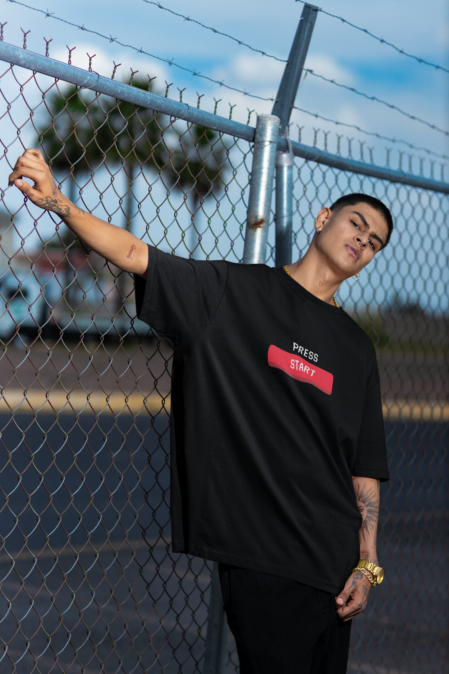 PRESS START UNISEX OVERSIZED TEE