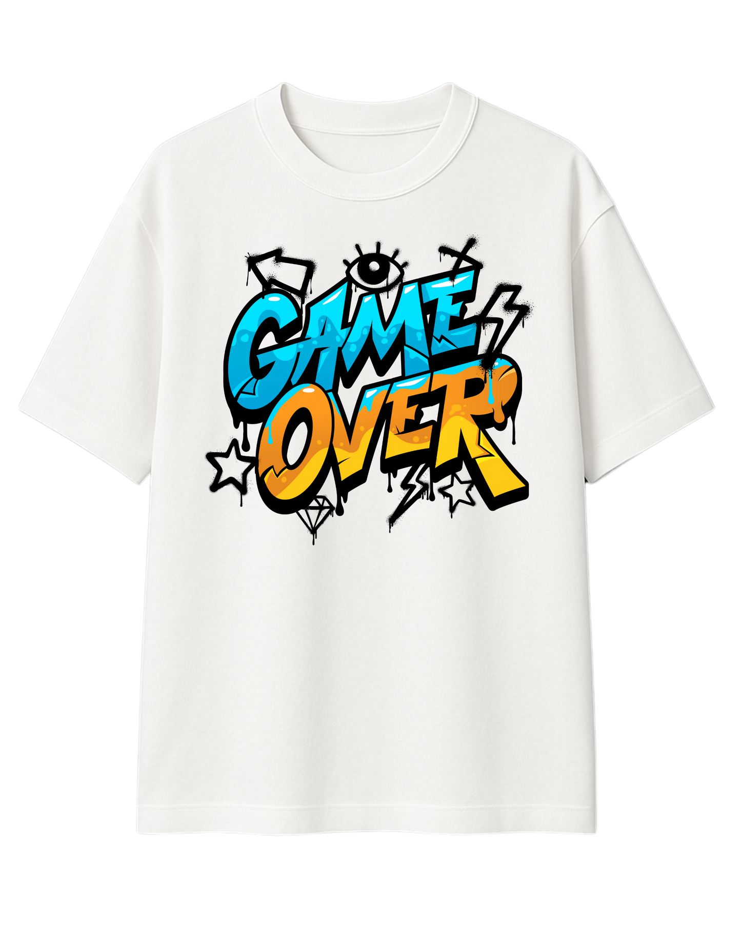 GAME OVER GRAFFITI UNISEX OVERSIZED TEE