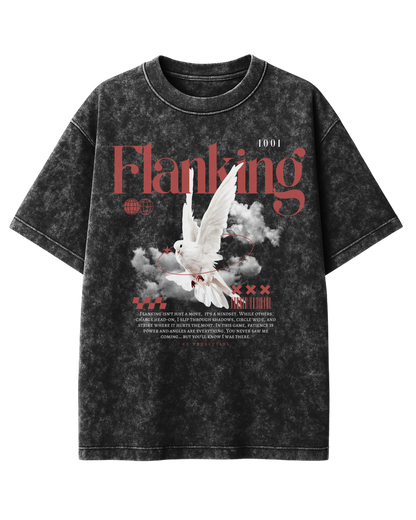 Flanking Unisex Acid Washed Oversized Premium Tee